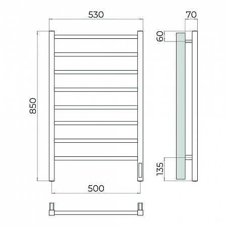 Ватикан П8 500х850 Электро Полотенцесушитель TERMINUS Оружейная сталь Воскресенск - фото 4 Ватикан П8 500х850 Электро Полотенцесушитель TERMINUS Оружейная сталь Воскресенск - фото 4