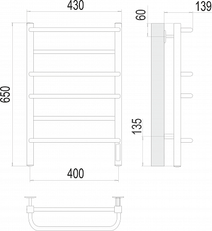 Евромикс квадро П6 400х650 Электро (quick touch) Полотенцесушитель TERMINUS Воскресенск - фото 3 Евромикс квадро П6 400х650 Электро (quick touch) Полотенцесушитель TERMINUS Воскресенск - фото 3