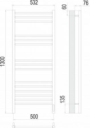 Аврора П15 500х1300 электро (sensor quick touch) Полотенцесушитель TERMINUS Воскресенск - фото 3 Аврора П15 500х1300 электро (sensor quick touch) Полотенцесушитель TERMINUS Воскресенск - фото 3
