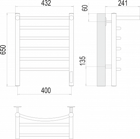 Классик с/п П6 400х650 Электро (quick touch) Полотенцесушитель  TERMINUS Воскресенск - фото 3