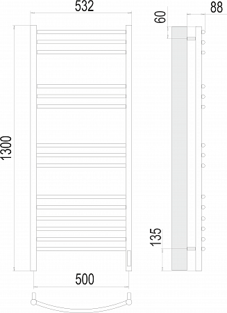 Классик П15 500х1300 электро (sensor quick touch) Полотенцесушитель TERMINUS Воскресенск - фото 3 Классик П15 500х1300 электро (sensor quick touch) Полотенцесушитель TERMINUS Воскресенск - фото 3