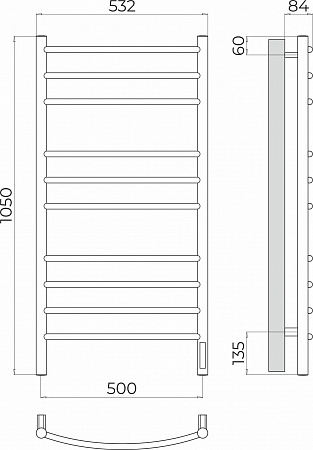 Классик П10 500х1050 Электро (quick touch) Полотенцесушитель TERMINUS Воскресенск - фото 3 Классик П10 500х1050 Электро (quick touch) Полотенцесушитель TERMINUS Воскресенск - фото 3