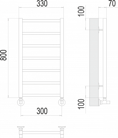 Контур П7 300х800 Полотенцесушитель TERMINUS Воскресенск - фото 3 Контур П7 300х800 Полотенцесушитель TERMINUS Воскресенск - фото 3