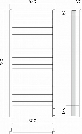 Ното П12 500х1250 Электро (quick touch) Полотенцесушитель TERMINUS Воскресенск - фото 3 Ното П12 500х1250 Электро (quick touch) Полотенцесушитель TERMINUS Воскресенск - фото 3
