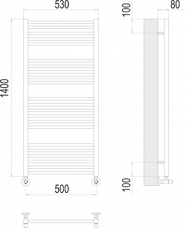 Сицилия П22 500х1400 Полотенцесушитель  TERMINUS Воскресенск - фото 3
