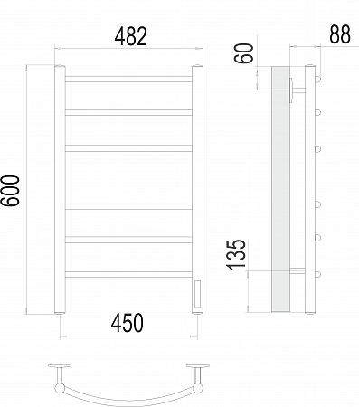 Классик П6 450х600 электро КС 9003 матовый ( new встроен диммер) Полотенцесушитель TERMINUS Воскресенск - фото 3 Классик П6 450х600 электро КС 9003 матовый ( new встроен диммер) Полотенцесушитель TERMINUS Воскресенск - фото 3