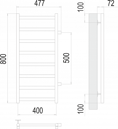 Аврора П8 400х800 бп500 Полотенцесушитель  TERMINUS Воскресенск - фото 3