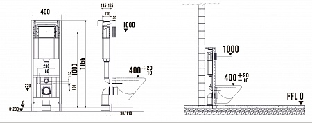 Система инсталляции для подвесного унитаза 400х1160 (4 в 1 с клавишей смыва) Terminus Воскресенск - фото 7 Система инсталляции для подвесного унитаза 400х1160 (4 в 1 с клавишей смыва) Terminus Воскресенск - фото 7