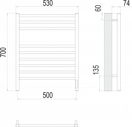 Ватикан П9 500х700 электро (sensor quick touch) Полотенцесушитель TERMINUS) Воскресенск - фото 3 Ватикан П9 500х700 электро (sensor quick touch) Полотенцесушитель TERMINUS) Воскресенск - фото 3