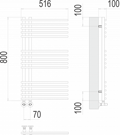 Астра П15 70х800 Полотенцесушитель TERMINUS Воскресенск - фото 3 Астра П15 70х800 Полотенцесушитель TERMINUS Воскресенск - фото 3