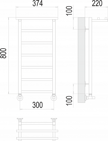 Контур с/п П7 300х800 Полотенцесушитель TERMINUS Воскресенск - фото 3 Контур с/п П7 300х800 Полотенцесушитель TERMINUS Воскресенск - фото 3