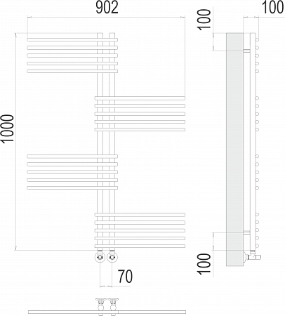 Европа П20 70х1000 Полотенцесушитель TERMINUS Воскресенск - фото 3 Европа П20 70х1000 Полотенцесушитель TERMINUS Воскресенск - фото 3