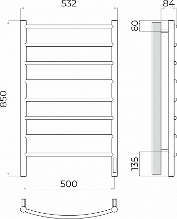 Классик П8 500х850 Электро (quick touch) Полотенцесушитель TERMINUS Воскресенск - фото 3 Классик П8 500х850 Электро (quick touch) Полотенцесушитель TERMINUS Воскресенск - фото 3